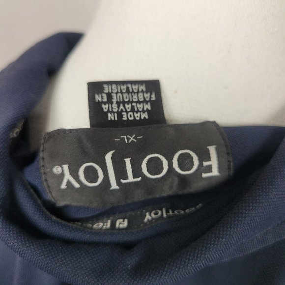 FootJoy FJ Polo Shirt XL Golf Short Sleeve Navy Blue Performance Size Mens - Picture 6 of 6